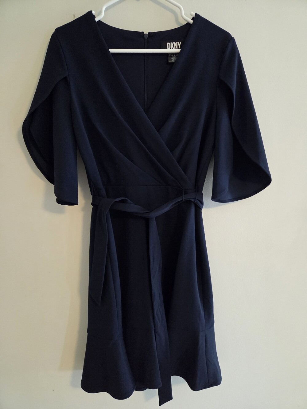 DKNY Womens Sleeveless Scuba Crepe Faux Wrap SIZE 6